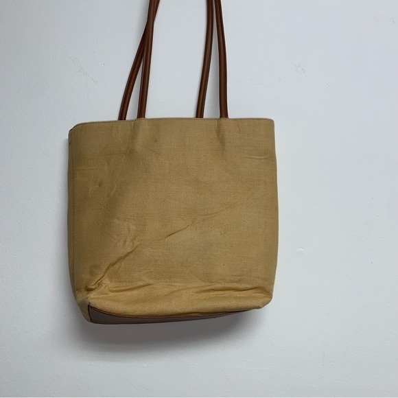 Tan Tote Handbag Brown Leather Straps/Zebra Print Trim Embroidered Giraffe NWOT - Picture 5 of 13